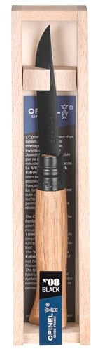 OPINEL No.06-No.09 Premium Woods, Stainless Steel Folding Pocket Knife, Made in France (Black Oak)