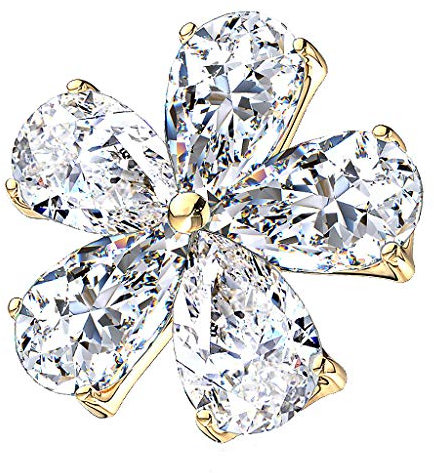 Piersando Aufsatz für Dermal Anchor Piercing Hautanker Implantat Skin Diver mit Strass Kristall Blume Gold