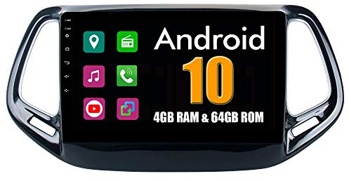 RoverOne 9 Pouces Système Android pour Jeep Compass 2017 2018 de Voiture Lecteur multimédia avec Radio Navigation GPS Autoradio stéréo Bluetooth Mirror Link écran Tactile