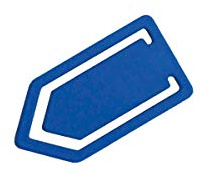 Detektierbare Büroklammern aus Kunststoff, Heftklammer HACCP-konform, Heftklammer aus detektierbarem Kunststoff, 20 Stk, Farbe:blau, Größe:5 x 2.5 cm