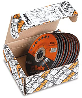 Beta 11001 230X3,2 - Dischi abrasivi da taglio per acciaio, esecuzione a centro depresso, da utilizzare con smerigliatrici portatili angolari.