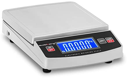 Steinberg Systems SBS-TW-5000 Digitale Tischwaage 5.000 g/1 g 14,8 x 15,2 cm LCD Feinwaage Präzisionswaage Küchenwaage