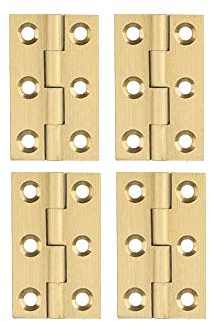 YOFASEN Bisagras de Cobre - de Mueble a Tope Plegables Pequeñas para Manualidades y Armario, Dorado, 1.5 Pulgada (38x23x1.2mm) - 4 Piezas