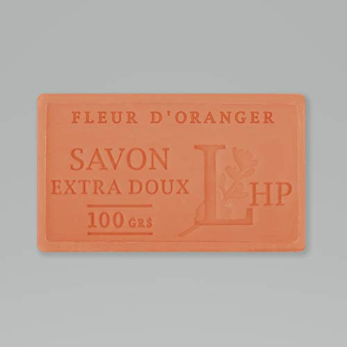 PRODUIT DE PROVENCE - LOT DE 10 SAVONS FLEUR D'ORANGER - SAVON DE MARSEILLE EXTRA DOUX 100 G - DÉLICAT PARFUM NATUREL DE FLEUR D'ORANGER - GARANTI SANS PARABEN