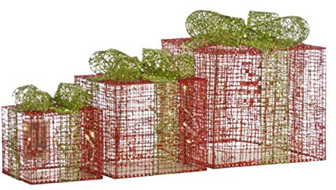 Be-Creative Juego de 3 paquetes de malla con purpurina y temporizador de 6 horas, color rojo y verde