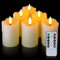 Homemory 6 Pack Real Wax Flameless Tealights Votive Candles with Remote, LED Tea Lights Pillar, Battery Operated Flickering Candles for Home Decor, 5CM X 7CM(Battery Included)