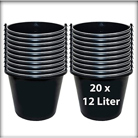 20 STK. 12 l Baueimer Zementeimer Mörteleimer Eimer mit Henkel Ernteeimer Putzeimer Wassereimer