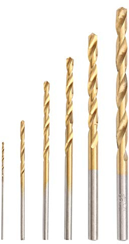 60Pcs Mini Hand Drill High Speed Steel Plating Titanium Left Hand Spiral Drill Bit Straight Hand Twist Drill Tool for Drilling Jobs