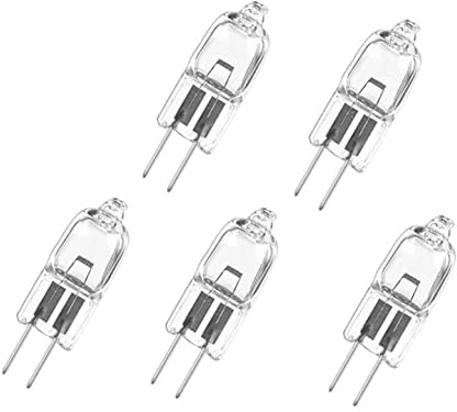 ShuoHui 5 x Halogen-Stiftsockellampe,G4 Halogenlampen,G4-Sockel,dimmbar,12 Volt, 20 Watt,Warmweiß -2800K, Glühbirnen Clear Capsule,5er-Pack