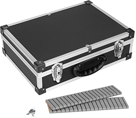 anndora Werkzeugkoffer hochwertigem Aluminiumrahmen, 70101 Werkzeugkiste 43 x 33 x 14 cm, Transportkoffer, individuelle Facheinteilung, abschließbar - Schwarz