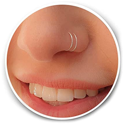 Fake Nasenring Silber – Doppelter Spiralring 20G aus 925 Sterling – Falscher Clip-On Fake Nose Piercing – Dünner Nasenschmuck für Frauen – Kein Piercing nötig