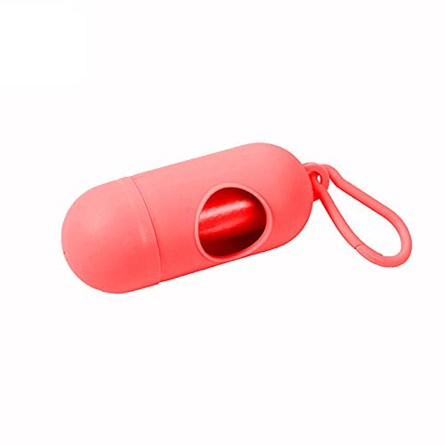10x Hundekotbeutel Spender Beutelspender mit Leinenclip rot inkl. 15 Stück Hundekotbeutel