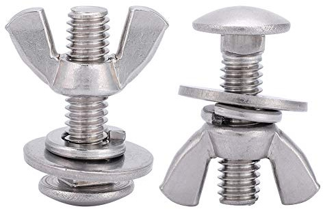 Schrauben-Flügelschrauben-Sortiment, 2 Stück, Tauchschrauben aus Edelstahl 316, Flügelmuttern