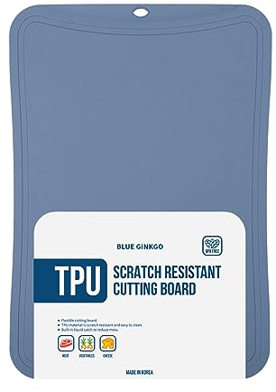 Blue Ginkgo TPU Cutting Board, Medium, Made in Korea, Blue