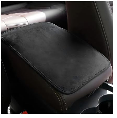 CGEAMDY Universal Auto-Armlehnenpolster, Center Console Wildleder Lederpolster Schutz, Wildleder Armlehne Box Pad Protector, Für Die Meisten Fahrzeuge, Autos(Schwarz)