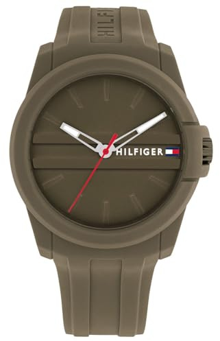 Tommy Hilfiger Austin Herren Uhr analog Quarzwerk mit Silikon Armband 1710599