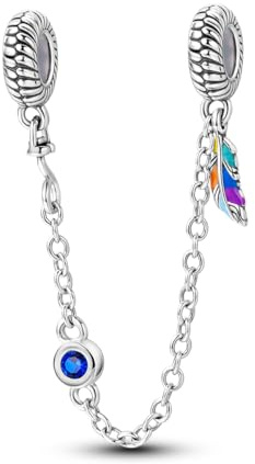 Parmuz 925 Sterling Silber Sicherheitsketten Anhänger Clip-Charm-Perlen für Armband Love Butterfly Evil Eye Stopper Spacer Charm für Frau Schmuck Geschenk