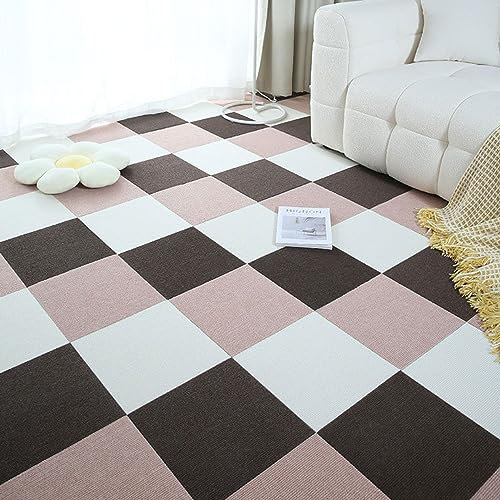 Teppichfliese selbstklebend Abnehmbarer Teppich, quadratisch, 30,5 x 30,5 cm, 9 Stück, Selbstklebende Teppichfliesen für den Wohnbereich, abziehen und ankleben, Bodenschutz, waschbar, einfaches Selbe