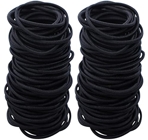 200 gomas para el pelo para niñas, gomas negras para el cabello sin metal, pequeñas bandas elásticas para el cabello, accesorios para el cabello, bandas finas para el cabello para niñas, hombres y