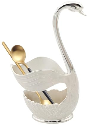 Support de vaisselle en forme de cygne, support de rangement de cuisine | Support décoratif en métal pour cuillère, fourchette, cuillère à café, dessert, sachet de thé pour cuisine, salle à manger,