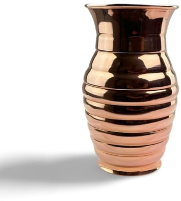 Handgefertigte Kupfervase, Höhe 22 cm, Durchmesser 12 cm, poliertes Finish