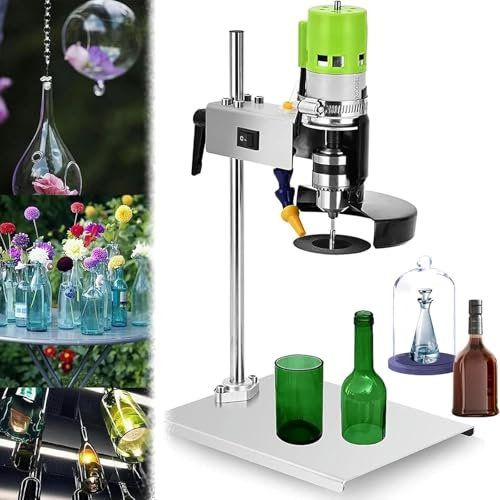 Taglierina per Bottiglie di Vetro, Kit di Utensili elettrici per Il Taglio di Bottiglie di Vino da 6000 Giri/min con 7 velocità Regolabili, taglierina per Vino in Ceramica Fai-da-Te, Macchina