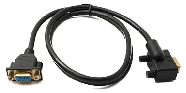 SYSTEM-S D Sub15 Kabel 100 cm HD VGA 15 Pin Stecker zu Buchse DB15 Winkel Left Angled Adapter