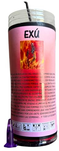 Velón de Exú para Desatrancar Situaciones, Abrir Caminos y Cortar Maleficios | Velón de Petición con Aceite Litúrgico y Oración de 3 Días de Duración Aproximada.