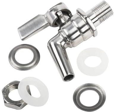 FZCXHONJ Home brewing Stainless Steel 3/8' Faucet Tap for Home Brew Barrel Fermenter Wine Beer Beverage Juice Dispenser Spigot Drink Fridge Kegs Wine accessories