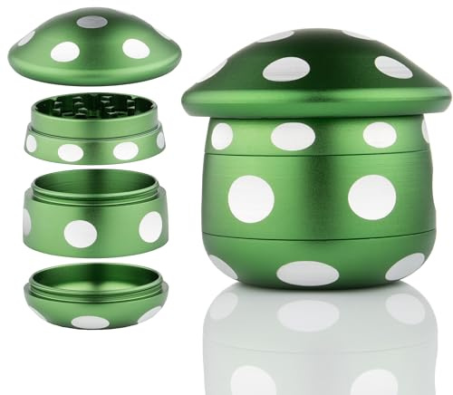 Viberium Metal Grinder 1.8 Inch - Herb Grinder, 4 Piece Grinders, Crusher | Cool Dry Herb Mill, Big Large Premium Steel Novelty Ginder, Accessories Gifts, 4 Chamber XXL Geinder, Green