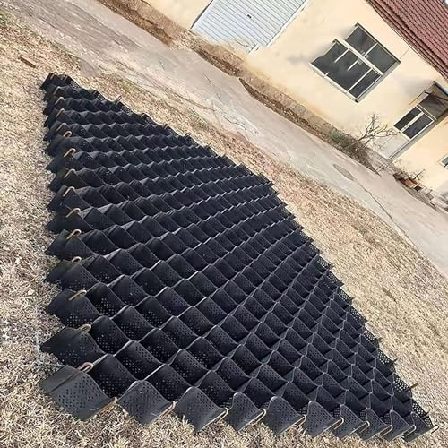 Caillebotis en plastique Système de pavés perméables renforcés par grille au sol, géogrille stabilisatrice de gravier de 2 pouces de haut for jardin/espaces de stationnement/parking Caillebotis stabil