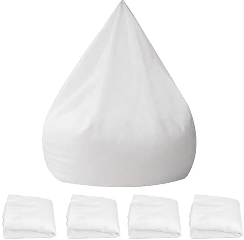 DECORN 5 Piezas de Forro Interior para puf sin Relleno - Funda con Cremallera - Almohadilla de Repuesto para salón, Dormitorio, Tumbona y Sala de Juegos,Large