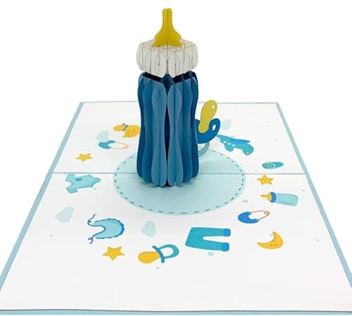 3D Pop Up Karte zur Babyparty, Karte zur Geburt, Glückwunschkarte Oh Baby, Its a Boy, Geburtskarte für Jungen, Sohn, Überraschung für werdende Eltern, Grußkarte Geburt