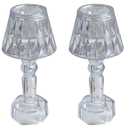 Angoily Lámpara de Noche LED para Dormitorio Luz Nocturna Pequeña Transparente Lámpara de Mesa Desmontable 2 Piezas Luz Ambiental Creativa para Hogar y Fiesta