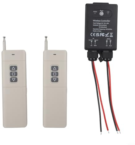 Interruptor de control remoto inalámbrico 30A, receptor impermeable IP65 para relé para luces, ventiladores, bombas, interruptor de control de alta potencia de 12-80 V CC con 433 MHz RF, alcance de