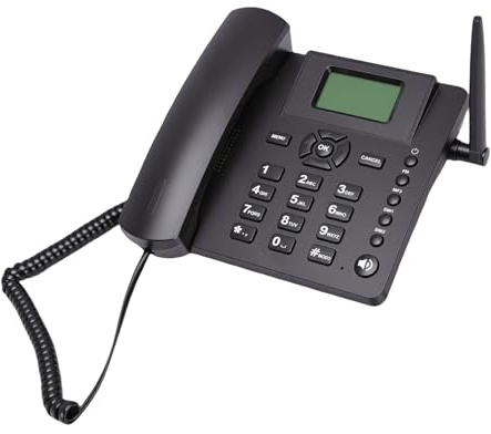 YUEHISY Drahtloses GSM-Tischtelefon, Dual-SIM-Karte, 2G-Festnetztelefon, Quadband-GSM, 1200 MAh, Radioalarm, für Zuhause, Geschäft, Hotel, Callcenter