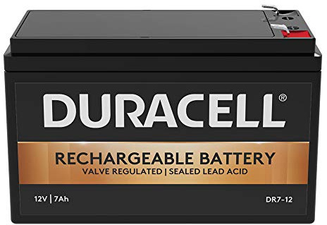 Duracell Original DR7-12 12V 7Ah Sealed Lead Acid Rechargeable Battery UPS Home Alarm Mobility Scooter Replaces APC RBC17 | RNC2 | Lucas LSLA7-12 | Panasonic LC-R127R2PG | Yuasa NP7-12 | Y7-12