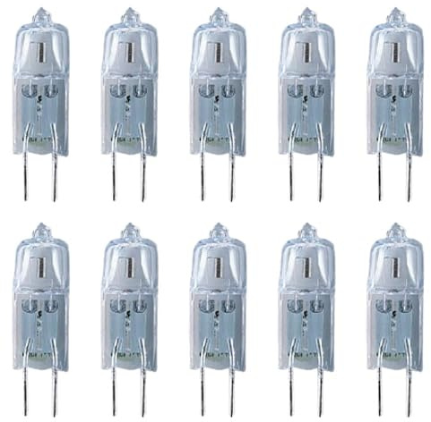 NCC-Licht 10x Halogen Stiftsockel 10W G4 klar 12V warmweiß 3000K dimmbar | Halogenlampe mit klarem Glas, Anschluss an 12V, ideal für Möbel- und Vitrinenbeleuchtung