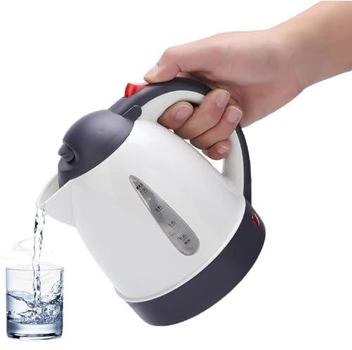 Telituny 1000 ml Auto-Wasserkocher, Reisewasserkocher Tragbare 1000ml 12V Reise Auto LKW Wasserkocher Wasserkocher Flasche für Tee Kaffeezubereitung mit automatischer Abschaltung