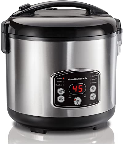 Hamilton Beach Arrocera con Vapor, 700 W, 4.7 litros, Stainless Steel, Acero Inoxidable