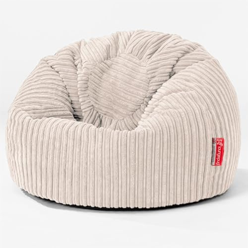 Lounge Pug Kinder Klassicher Kindersessel Sitzsack, Elfenbein Cordstoff, Kindersitzsack, Gaming-Sitzsack Beanbag für Jungen & Mädchen