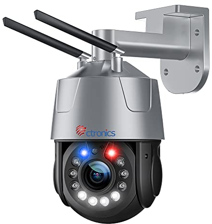 Ctronics 30X Zoom Optique 5MP Caméra Surveillance Exterieure WiFi 2.4/5GHZ, Caméra IP avec Auto Balayage/Suivi/Zoom Détection Humain 150m Vision Nocturne Alarme Sonore Audio Bidirectionnel Metal/Cloud
