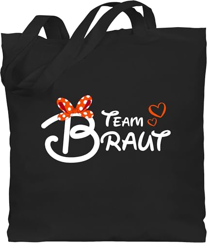 Shirtracer Baumwolltasche - JGA Junggesellenabschied Frauen - Team Braut - Schleife - Unisize - Schwarz - bride tasche jutebeutel bachelorette party bridemaid beuteltasche stoffbeutel aus baumwolle
