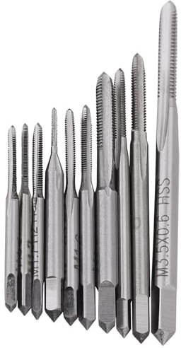 Fyearfly M1-M3,5 Maschiatrice Manuale, 10 Frese Set Filettatura in Acciaio Rapido HSS Mini Utensile per Filettatura Metrica, Piccole Punte per Macchina, per Maschiatura di Orologi E Orologi da Polso
