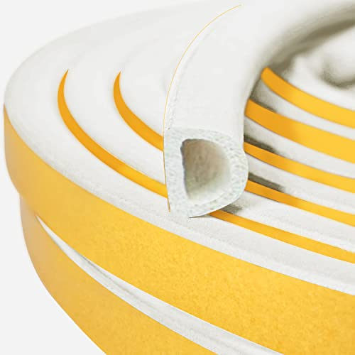 Ruban d'étanchéité pour Portes de Fenêtre, Fermeture Porte, Joint d'étanchéité, Ruban en Mousse Autocollant, Anti-collision/Insonorisé/Étanche à la Poussière, Blanc 6M