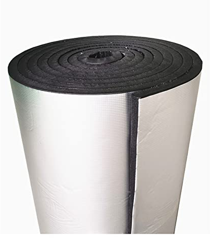 Selbstklebende Dämmschaummatte,Selbstklebende Dämmplatte,Dämmfolie Alu-Luftpolsterfolie Dachisolierung,Platte selbstklebend Wärmedämmung aus Kautschuk zur Isolierung,25mm（thk）,1*9M (9m²)