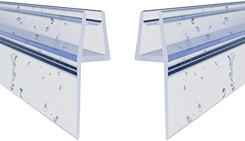 Duschdichtungen 90cm 2er Set mit extra langer Dichtfahne Ersatzdichtung für Falttür Drehfalttür Dichtungsprofile Duschtür Dichtung Gerade Glasstärke 5 mm 6 mm