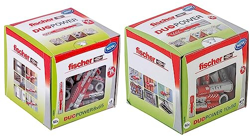 fischer DUOPOWER 8 x 65, Universaldübel, leistungsstarker 2-Komponenten-Dübel & DUOPOWER 10 x 50, Universaldübel, leistungsstarker 2-Komponenten-Dübel