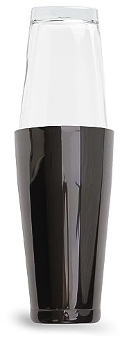 Boston Shaker | Cocktail Shaker Boston 700ml mit Glas | Lacari ORIGINAL Shaker | Tin Tin Shaker | Farbe: Schwarz | Edelstahl | Cheers Club