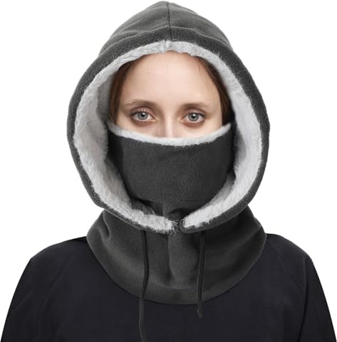TAGVO Winter Sturmhaube Gesichtsmaske, Warme Winddichte Balaclava Kapuze Vollgesichtsmaske, Balaclava Damen Verstellbare Wolle Skimaske Kapuzenschal Unisex Winter Fleecemütze für Skifahren Radfahren